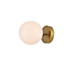 Mimi 1-Light Flush Mount in Brass And Frosted White