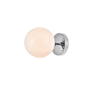 Mimi 1-Light Flush Mount in Chrome And Frosted White