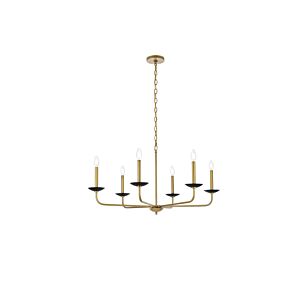 Cohen 6-Light Pendant in Black And Brass