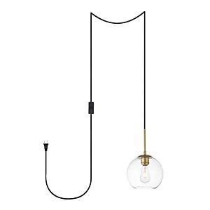 Baxter 1-Light Plug in Pendant in Brass
