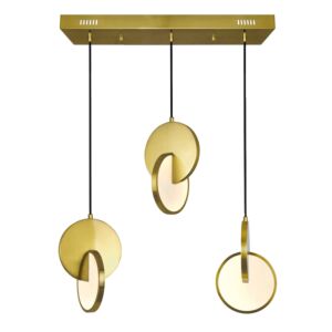 CWI Lighting Tranche LED Island with Pool Table Chandelier with Brushed Brass Finish