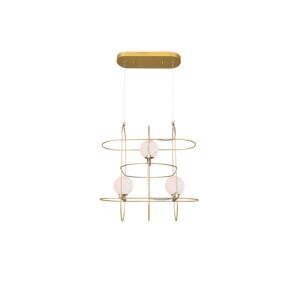 CWI Orbit 3 Light Chandelier With Medallion Gold Finish