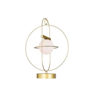 CWI Orbit 1 Light Lamp With Medallion Gold Finish
