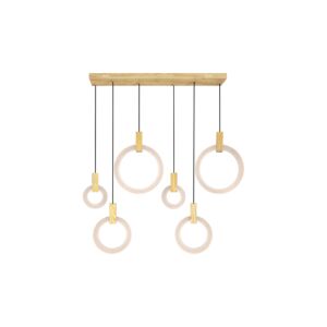CWI Lighting Anello LED Island with Pool Table Chandelier with White Oak Finish