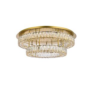 Monroe 2-Light LED Flush Mount in Gold
