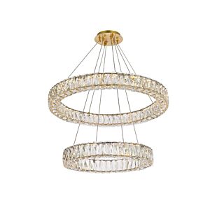 Monroe 2-Light LED Chandelier in Gold