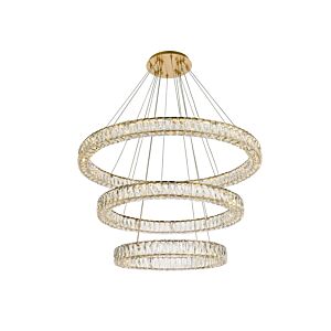 Monroe 3-Light LED Chandelier in Gold