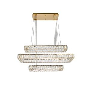 Monroe 3-Light LED Pendant in Gold