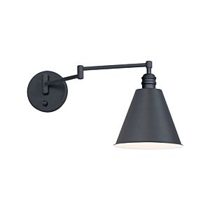Library 1-Light Wall Sconce in Black