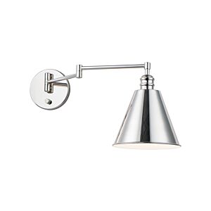Library 1-Light Wall Sconce in Polished Nickel