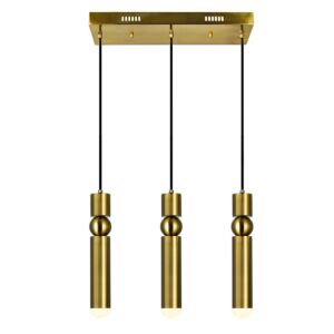 CWI Lighting Chime LED Island with Pool Table Chandelier with Brass Finish