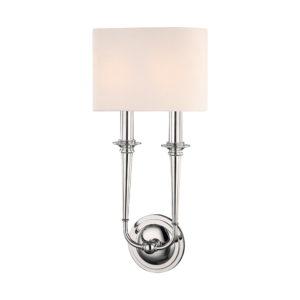 Hudson Valley Lourdes 2 Light 19 Inch Wall Sconce in Polished Nickel