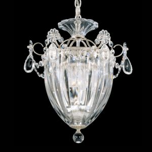 Schonbek Bagatelle 3 Light Pendant in Antique Silver with Clear Heritage Crystals