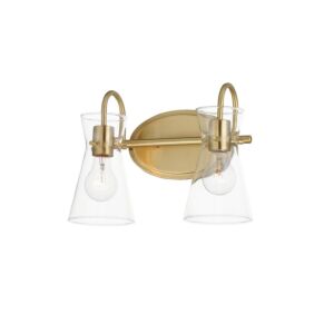 Ava 2-Light Bathroom Vanity Light in Natural Aged Brass