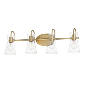 Ava 4-Light Bathroom Vanity Light in Natural Aged Brass