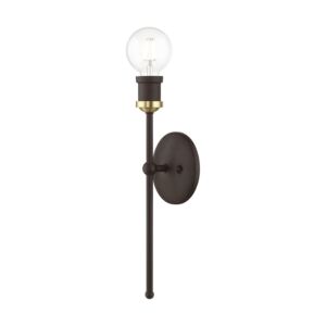 Lansdale 1-Light Wall Sconce in Bronze w with Antique Brass