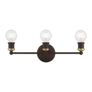 Lansdale 3-Light Bathroom Vanity Sconce in Bronze w with Antique Brass