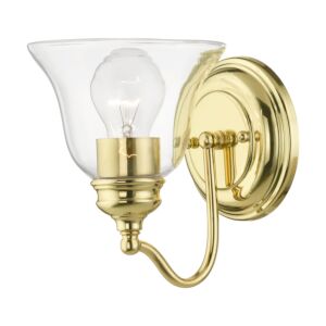 Moreland 1-Light Bathroom Vanity Sconce in Polished Brass