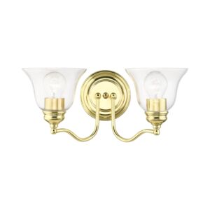 Moreland 2-Light Bathroom Vanity Sconce in Polished Brass