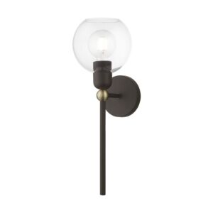 Downtown 1-Light Wall Sconce in Bronze w with Antique Brass