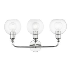 Downtown 3-Light Bathroom Vanity Sconce in Polished Chrome