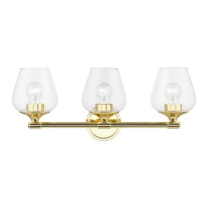 Willow 3-Light Bathroom Vanity Sconce in Polished Brass