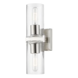 Clarion 2-Light Bathroom Vanity Sconce in Brushed Nickel