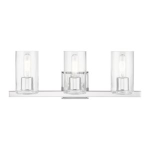Clarion 3-Light Bathroom Vanity Sconce in Polished Chrome