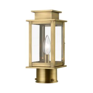 Princeton 1-Light Outdoor Post Top Lantern in Antique Brass