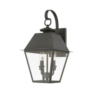 Wentworth 2-Light Outdoor Wall Lantern in Charcoal