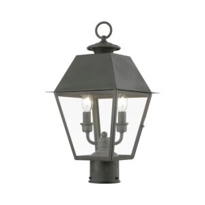 Wentworth 2-Light Outdoor Post Top Lantern in Charcoal