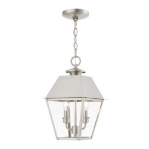 Wentworth 2-Light Outdoor Pendant in Brushed Nickel