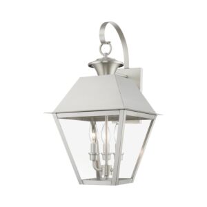 Wentworth 3-Light Outdoor Wall Lantern in Brushed Nickel