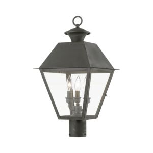 Wentworth 3-Light Outdoor Post Top Lantern in Charcoal