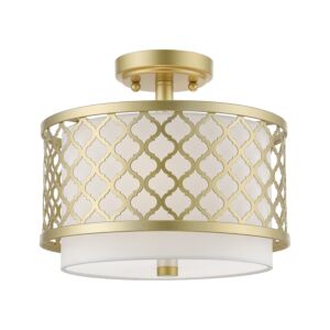 Arabesque 2-Light Semi-Flush Mount in Soft Gold