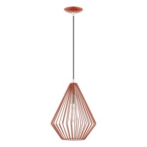 Linz 1-Light Pendant in Shiny Red w with Polished Chrome