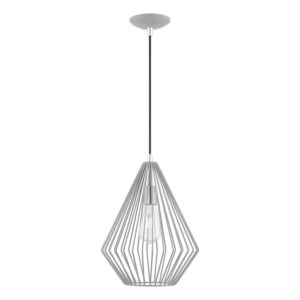 Linz 1-Light Pendant in Nordic Gray w with Polished Chrome