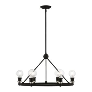 Lansdale 6-Light Chandelier in Black w with Brushed Nickel
