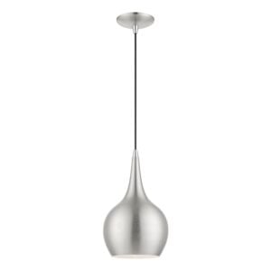 Andes 1-Light Mini Pendant in Brushed Nickel w with Polished Chrome