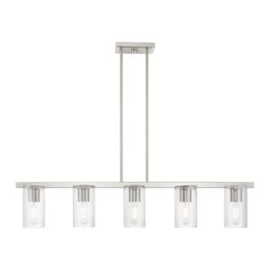 Clarion 5-Light Linear Chandelier in Brushed Nickel