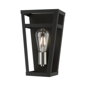 Schofield 1-Light Wall Sconce in Black w with Brushed Nickel