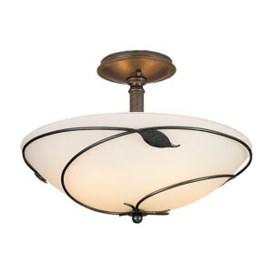 Hubbardton Forge 16 3-Light Forged Leaves Large Ceiling Light in Natural Iron
