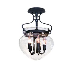 Hubbardton Forge 11 Inch 5 Light Acharn Ceiling Light in Black