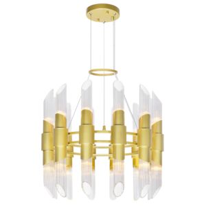 CWI Lighting Croissant 24 Light Chandelier with Satin Gold finish