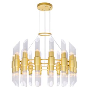 CWI Lighting Croissant 32 Light Chandelier with Satin Gold finish