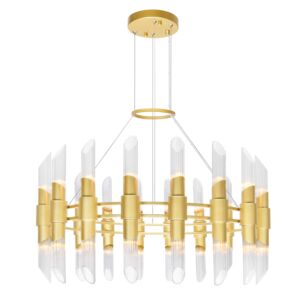 CWI Lighting Croissant 36 Light Chandelier with Satin Gold finish