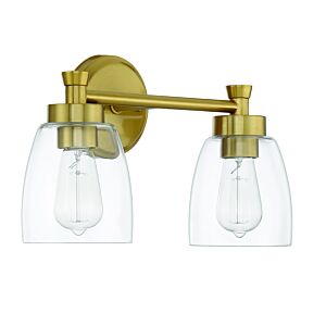 Craftmade Henning 2-Light Bathroom Vanity Light in Satin Brass