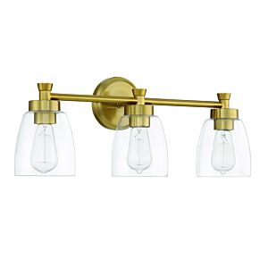 Craftmade Henning 3-Light Bathroom Vanity Light in Satin Brass
