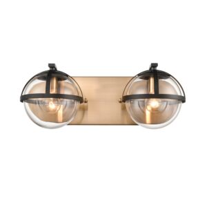 Davenay 2-Light Bathroom Vanity Light in Satin Brass