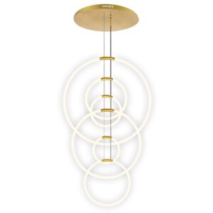 CWI Lighting Hoops 6 Light LED Chandelier with Satin Gold finish